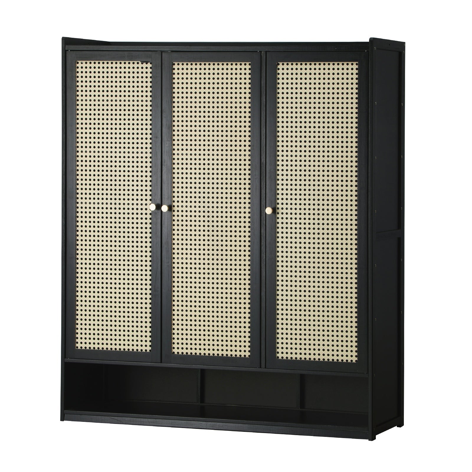 Oikiture Shoe Storage Cabinet Shoes Rack Organiser Shelf 3 Doors Rattan Style - Sunyee