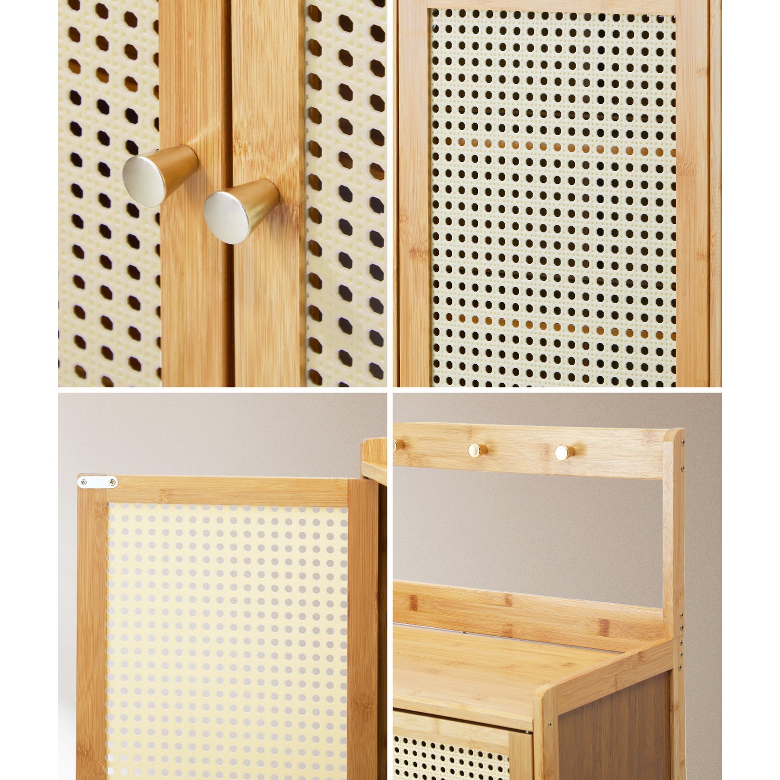 Oikiture Shoe Storage Cabinet Shoes Rack Organiser Shelf 3 Door w/ Hanging Hooks - Sunyee