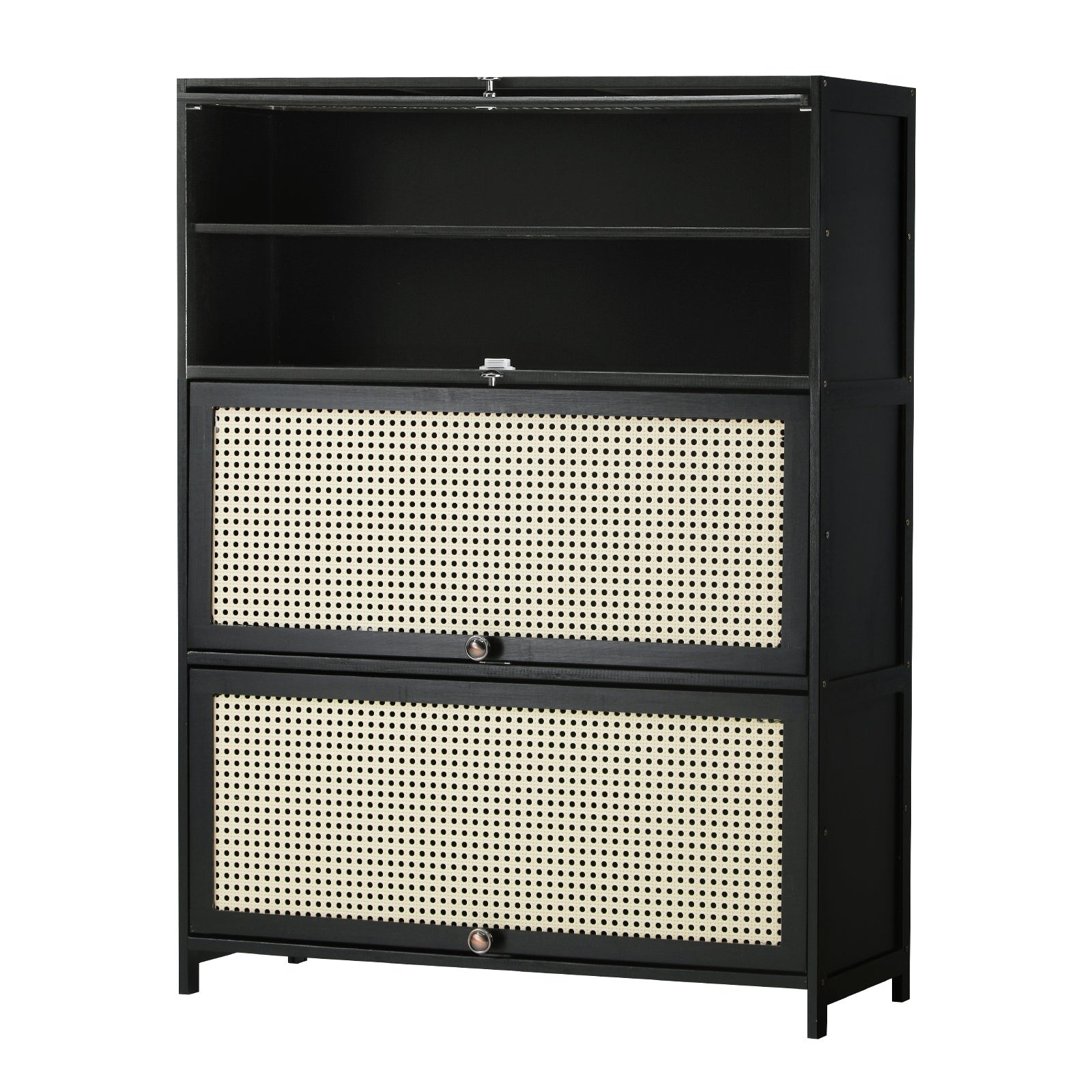 Oikiture Shoe Storage Cabinet Shoes Rack Organiser Shelf 3 Flip-up Doors - Sunyee