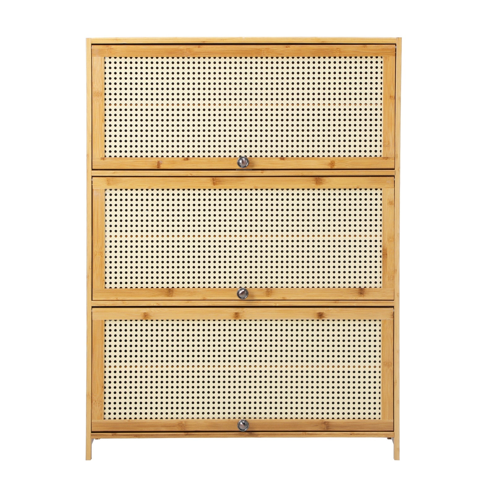 Oikiture Shoe Storage Cabinet Shoes Rack Organiser Shelf 3 Flip-up Doors Brown - Sunyee