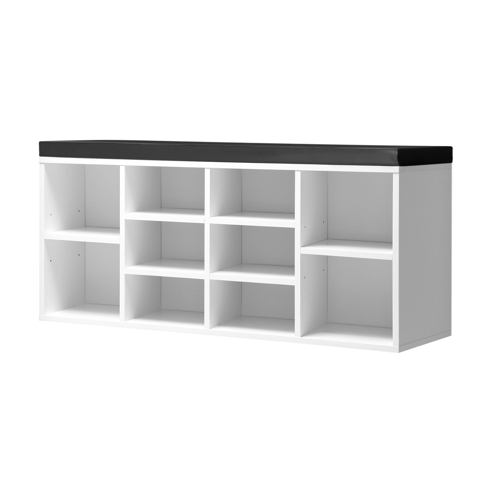 Oikiture Shoe Cabinet Bench Shoe Storage Rack PU Padded Seat Organiser Cupboard - Sunyee