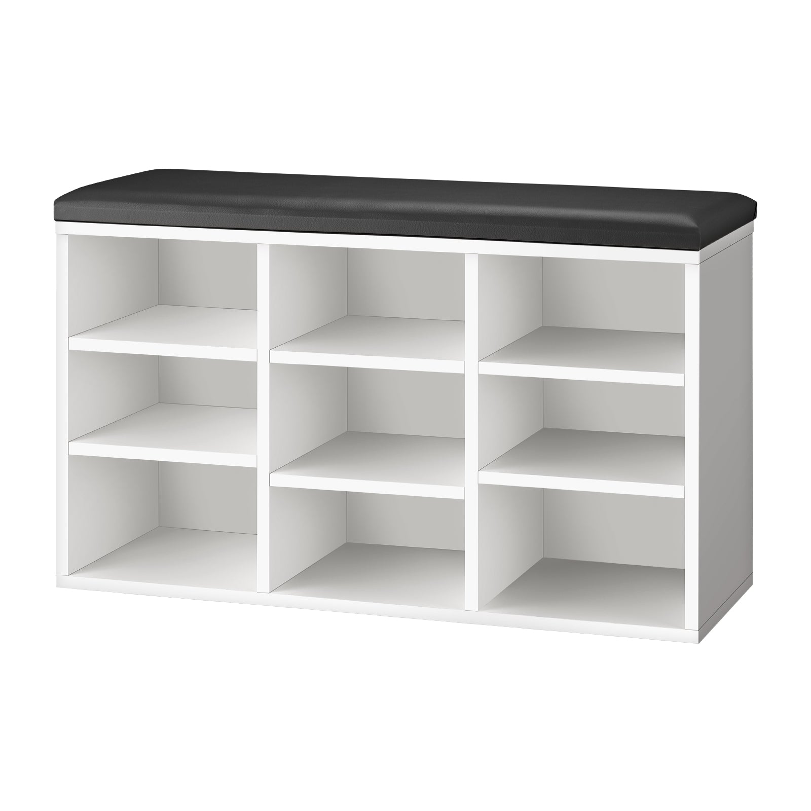 Oikiture Shoe Cabinet Bench Organiser Shoe Rack Storage Padded Seat Wooden Shelf - Sunyee