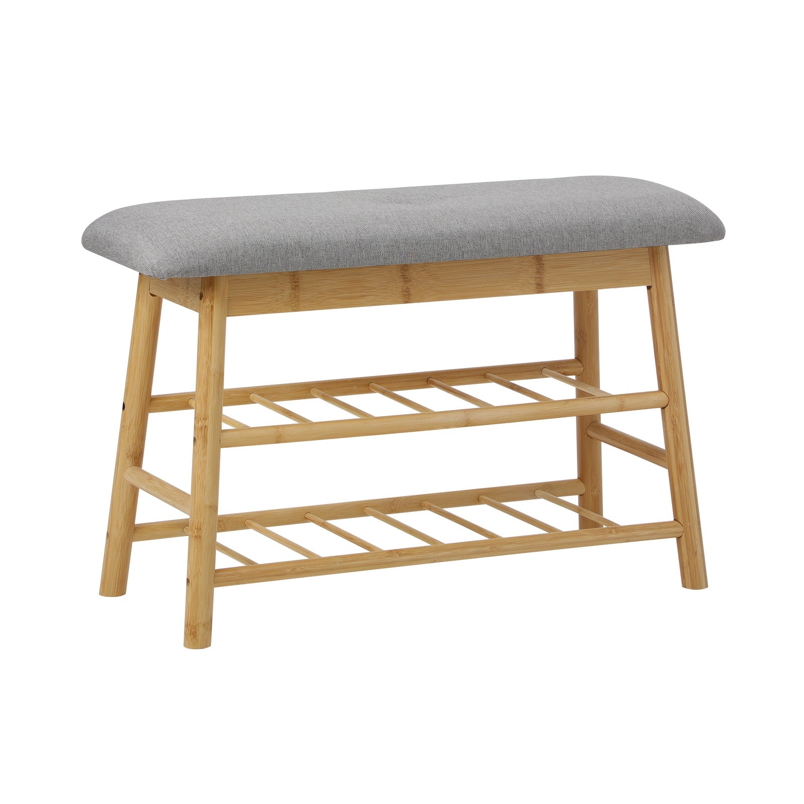 Oikiture Shoe Storage Bench Bamboo Shoes Rack Cabinet Shelf Organiser Stool 70cm - Sunyee