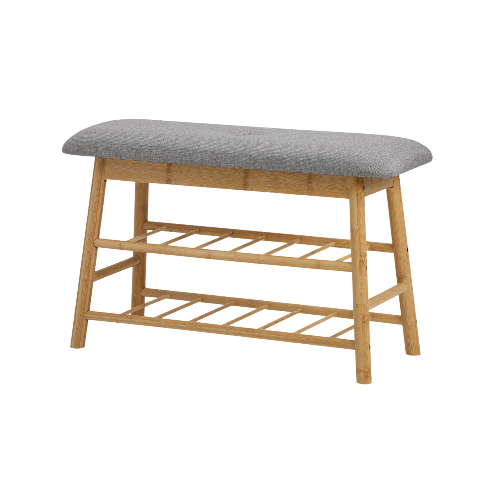 Oikiture Shoe Storage Bench Bamboo Shoes Rack Cabinet Shelf Organiser Stool 70cm - Sunyee