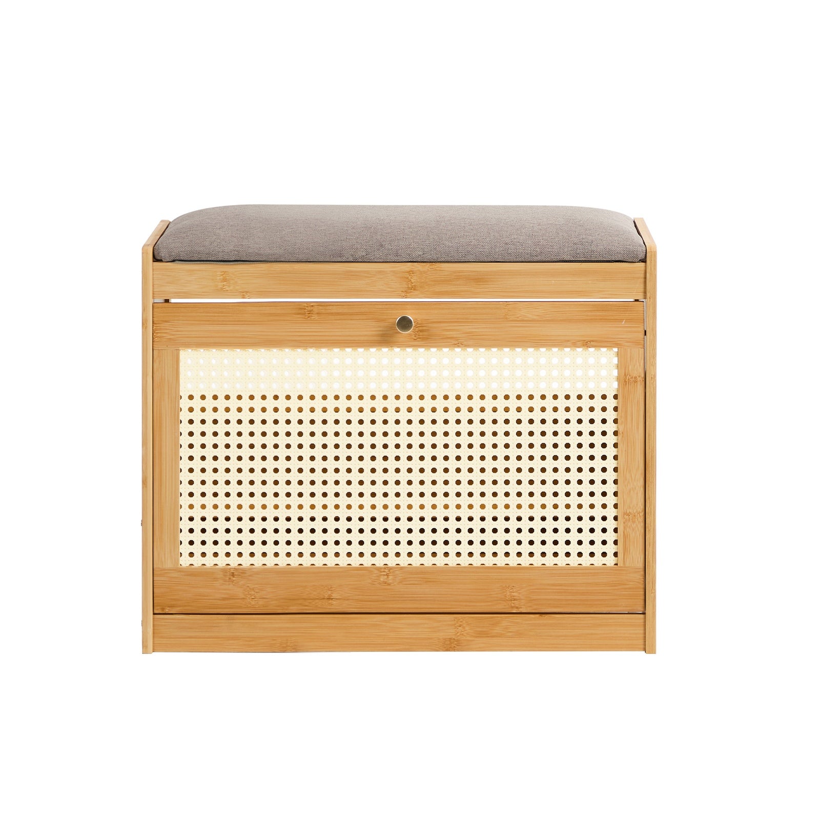 Oikiture Shoe Storage Bench Bamboo 2 in 1 Organiser Shelf with Seat 50cm - Sunyee