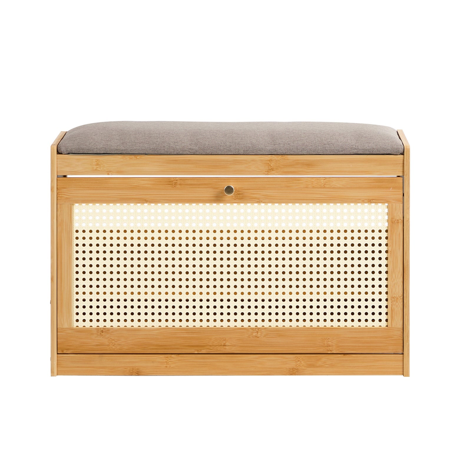 Oikiture Shoe Storage Bench Bamboo 2 in 1 Organiser Shelf with Seat 70cm - Sunyee