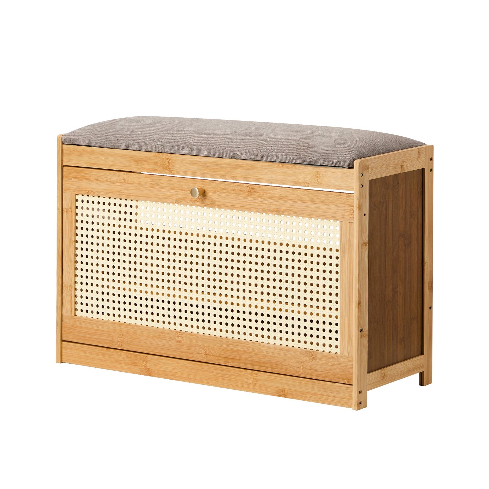 Oikiture Shoe Storage Bench Bamboo 2 in 1 Organiser Shelf with Seat 70cm - Sunyee