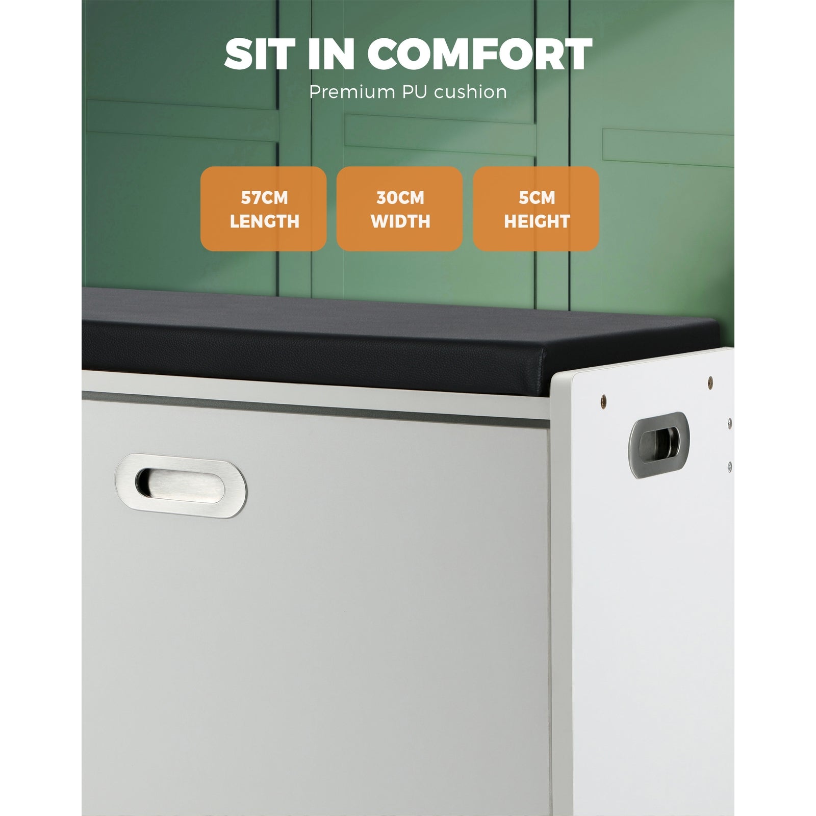 Oikiture Shoe Cabinet Bench Shoes Storage Cupboard Footwear Stand White - Sunyee