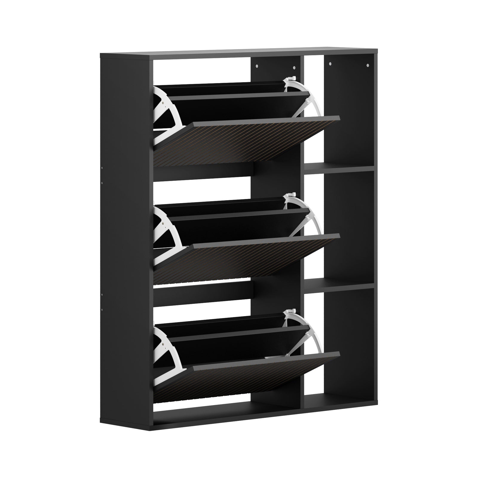 Oikiture Shoe Rack Storage Cabinet with Display Shelves Organiser Black - Sunyee