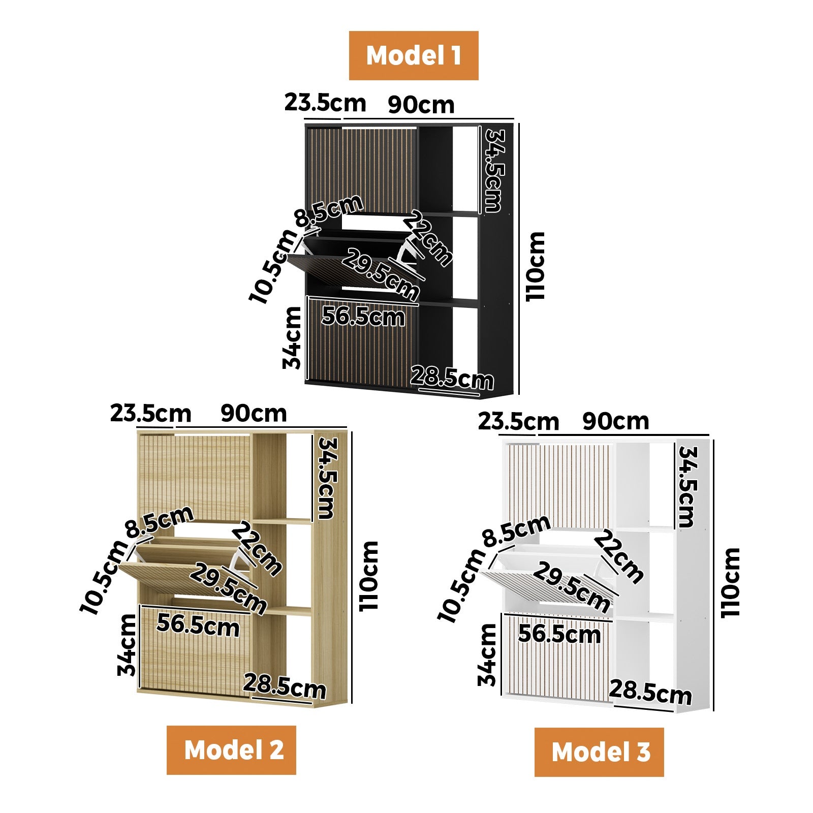 Oikiture Shoe Rack Storage Cabinet with Display Shelves Organiser 30 Pairs - Sunyee