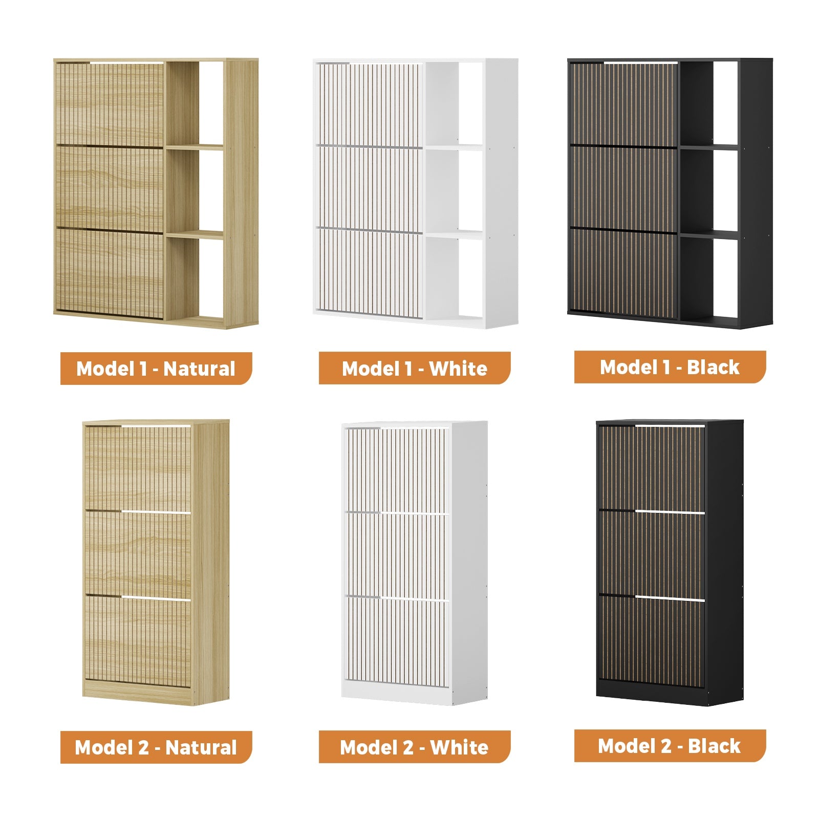 Oikiture Shoe Rack Storage Cabinet Organiser Shelf 3 Doors 30 Pairs - Sunyee