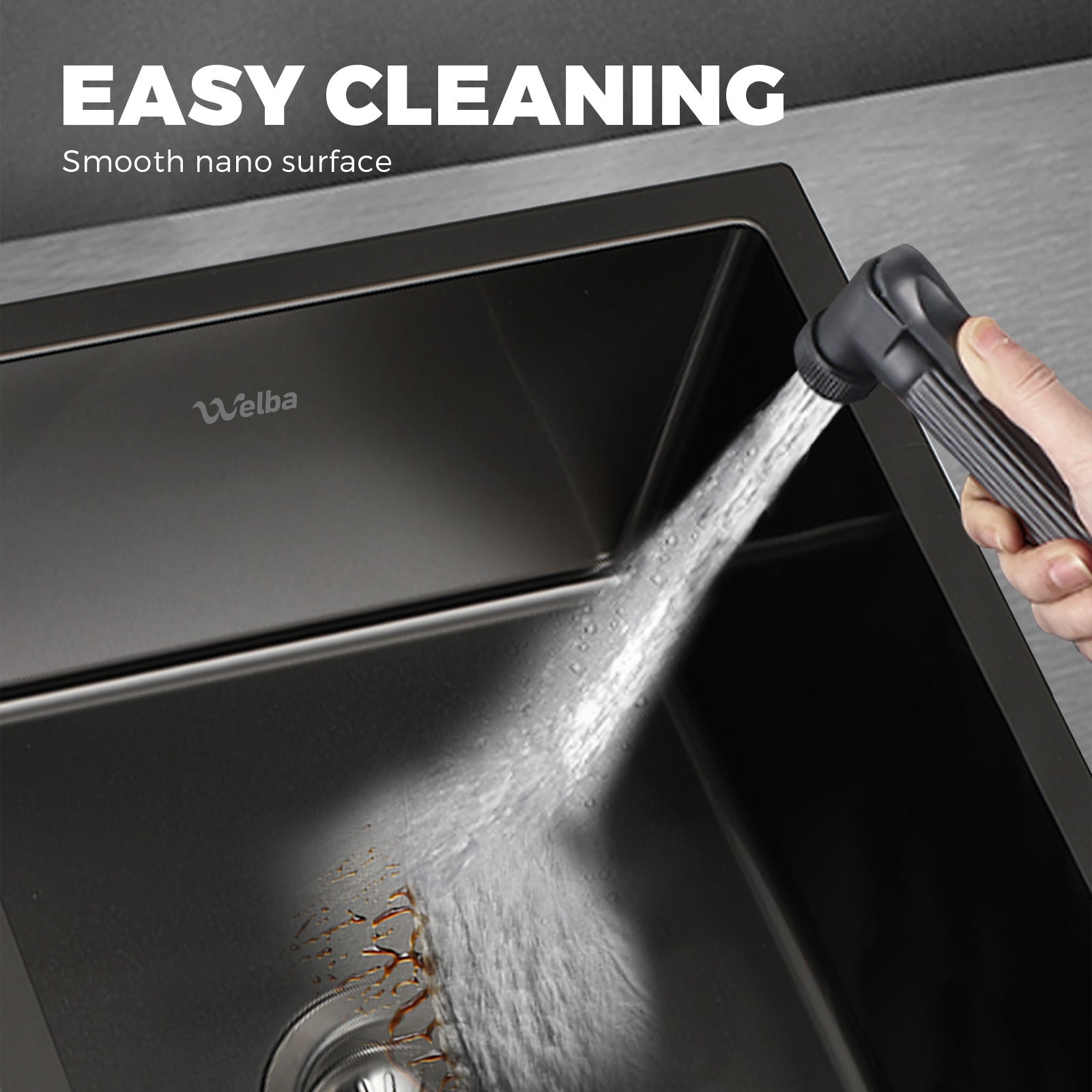 Welba Stainless Steel Kitchen Sink Bathroom Laundry Under/Top Mount Single Bowl - Sunyee