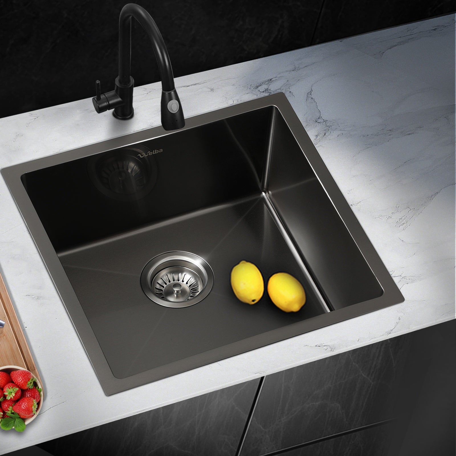 Welba Kitchen Sink Stainless Steel Laundry Sink Under/Top Mount Single Bowl - Sunyee