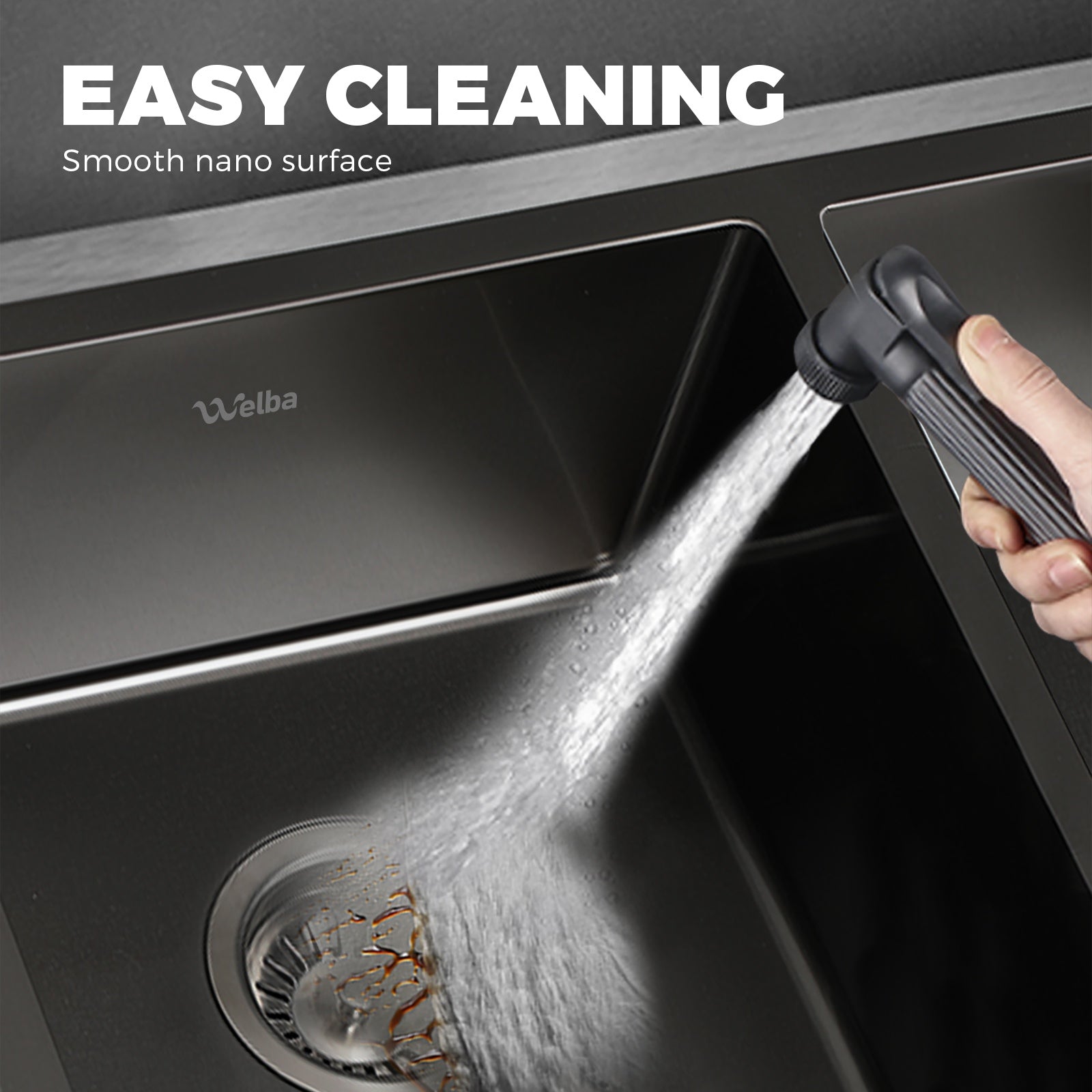 Welba Stainless Steel Kitchen Sink Laundry Bathroom Under/Top Mount Double Bowls - Sunyee