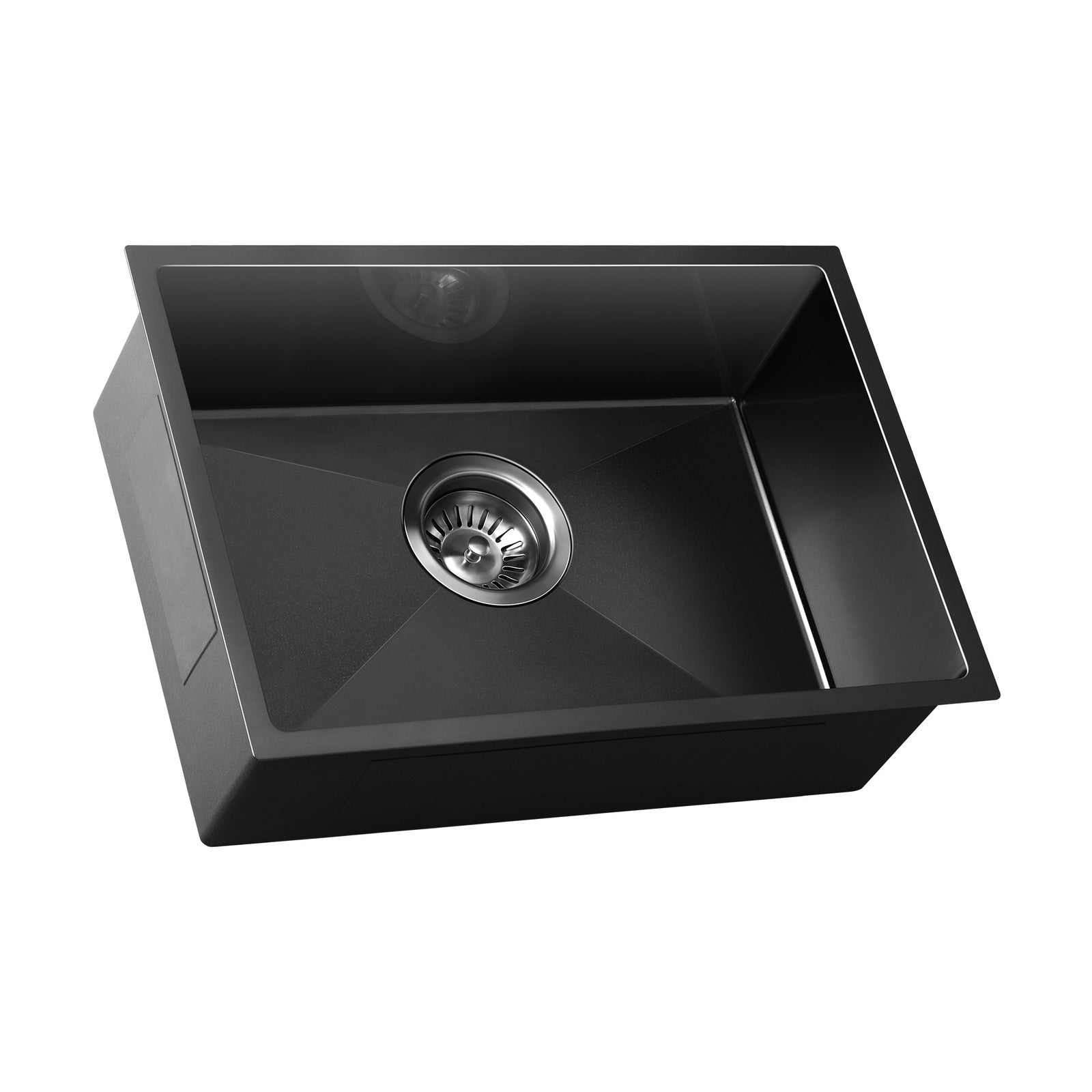 Welba Kitchen Sink Stainless Steel Bathroom Laundry Basin Single Black 45X30CM - Sunyee