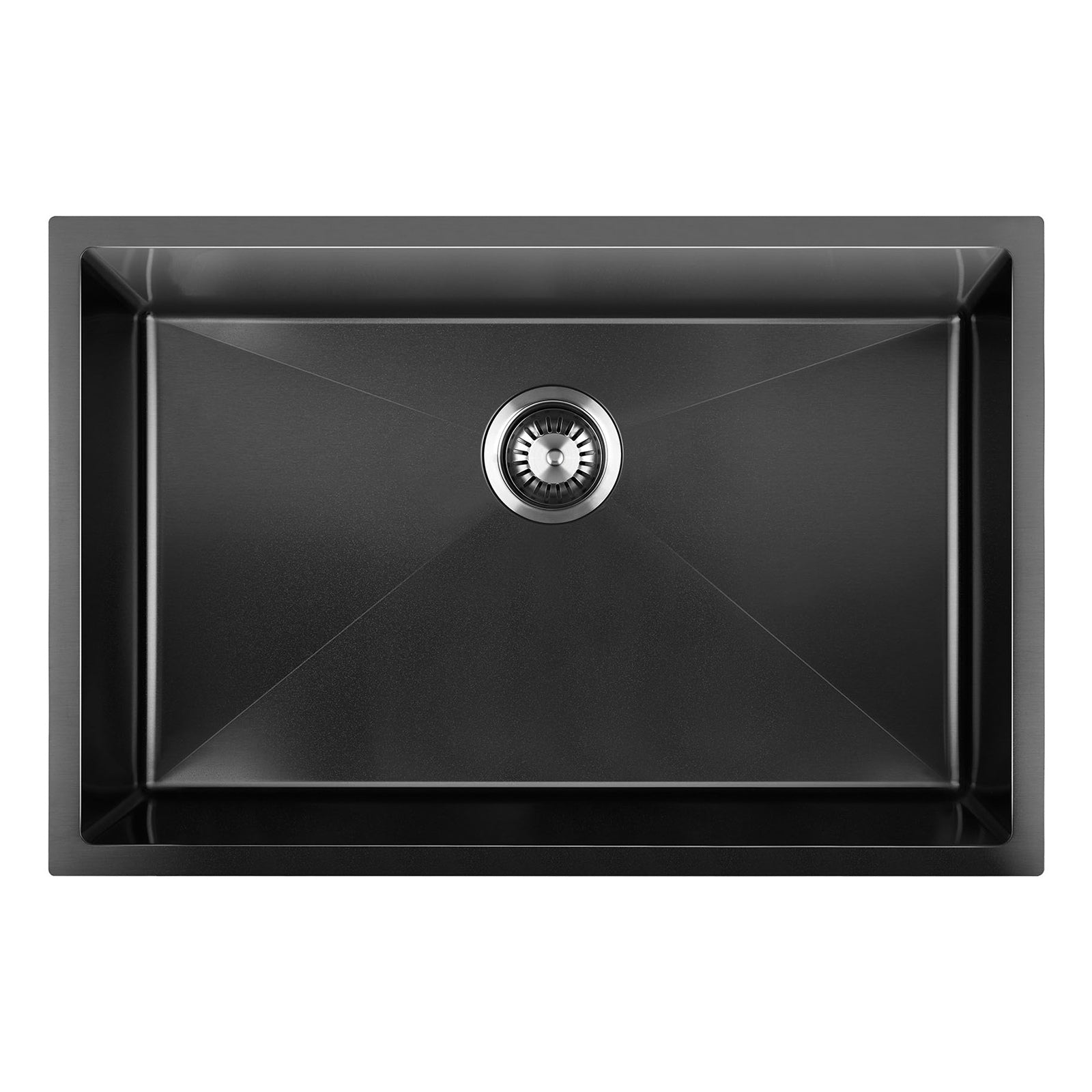 Welba Kitchen Sink Stainless Steel Bathroom Laundry Basin Single Black 60X45CM - Sunyee