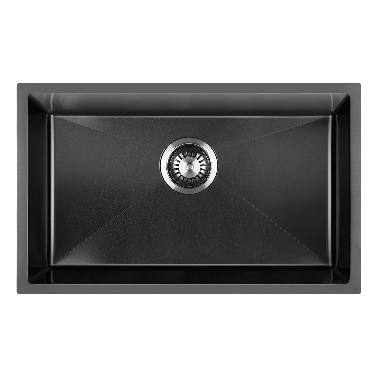 Welba Kitchen Sink Stainless Steel Bathroom Laundry Basin Single Black 70X45CM - Sunyee