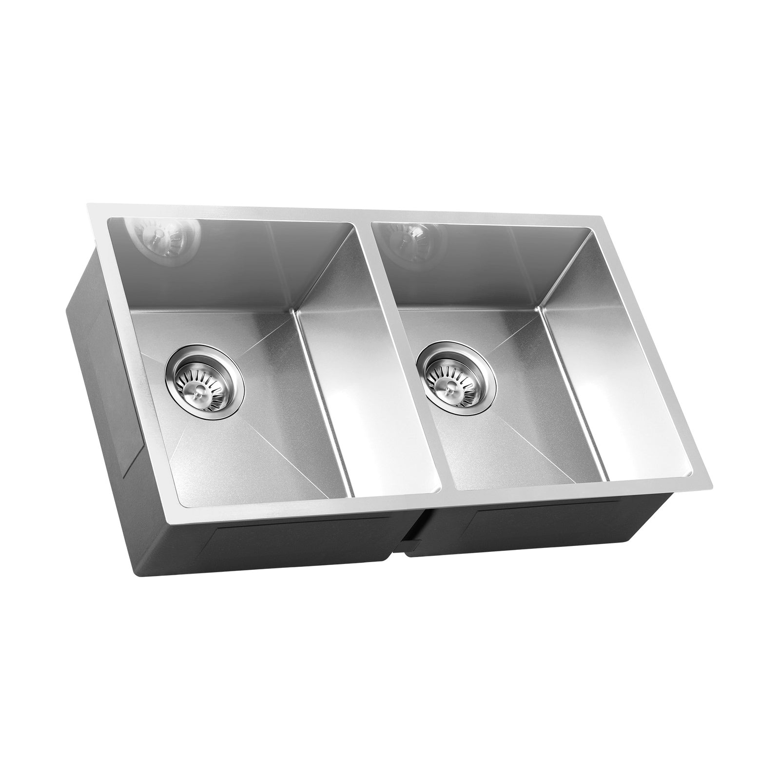 Welba Kitchen Sink Stainless Steel Bathroom Laundry Basin Double Silver 76X44CM - Sunyee