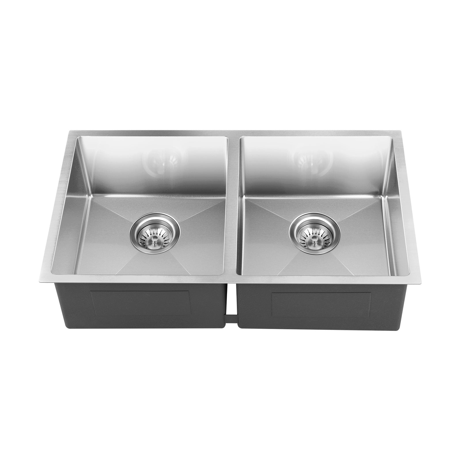Welba Kitchen Sink Stainless Steel Bathroom Laundry Basin Double Silver 76X44CM - Sunyee