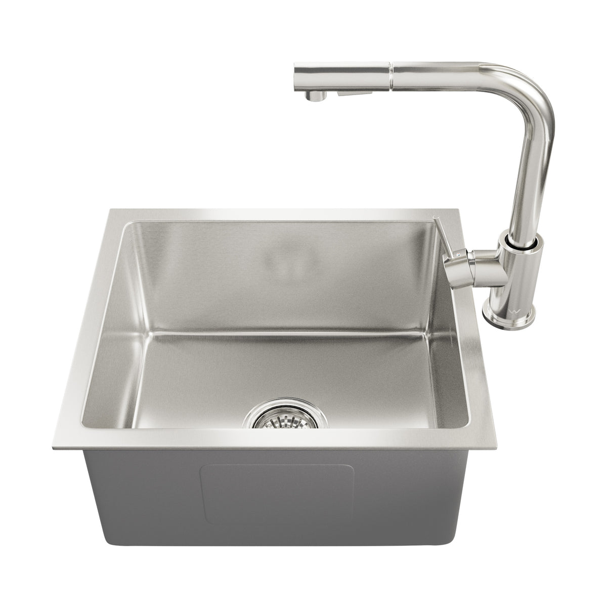 Welba Kitchen Sink 44X38CM With Pull Out Mixer Tap Stainless Steel Single Bowl - Sunyee