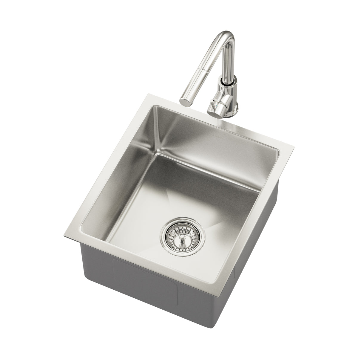 Welba Kitchen Sink 44X38CM With Pull Out Mixer Tap Stainless Steel Single Bowl - Sunyee