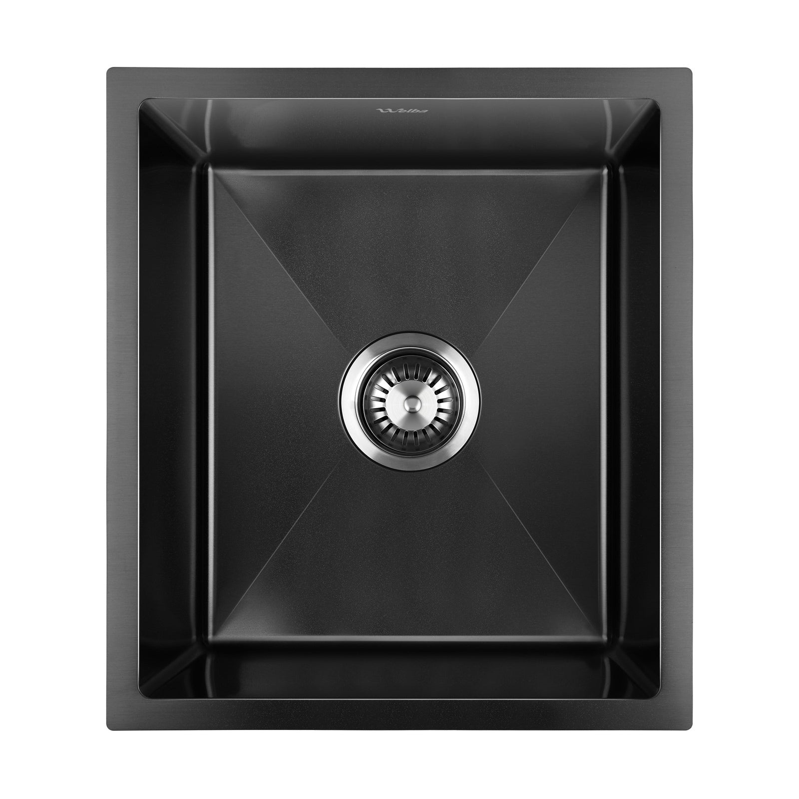Welba Kitchen Sink 44X38CM Stainless Steel Single Bowl Basin With Waste Black - Sunyee
