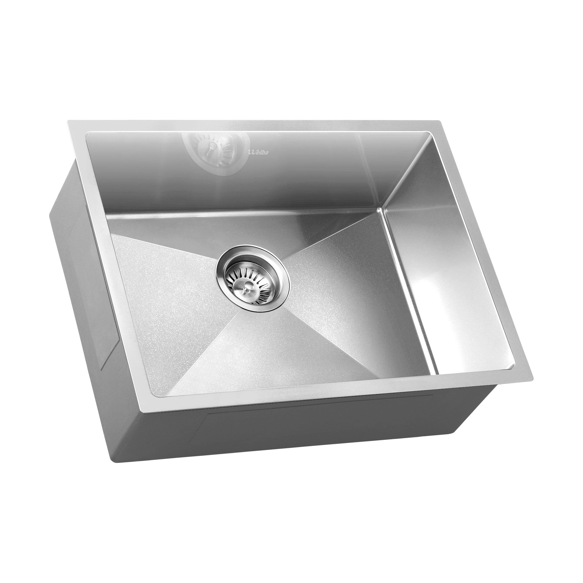 Welba Kitchen Sink 58X44CM Stainless Steel Single Bowl Basin With Waste Silver - Sunyee
