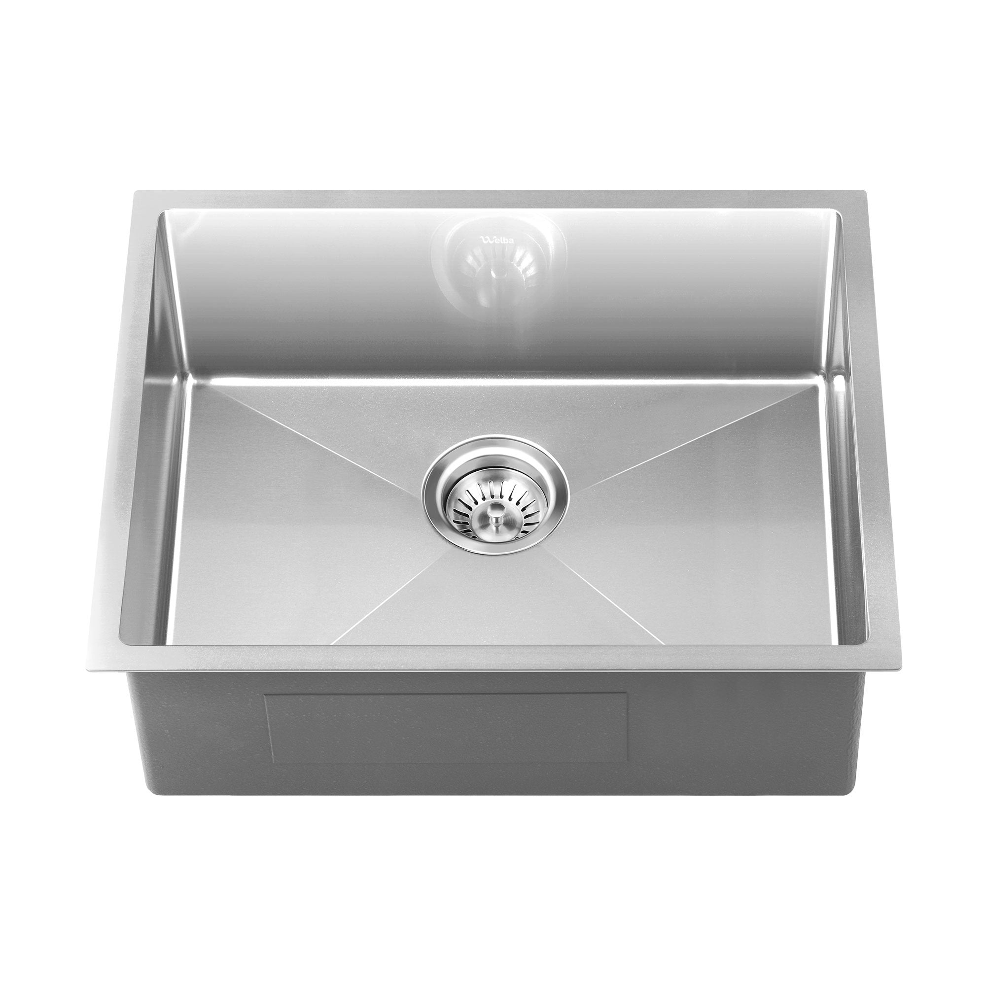 Welba Kitchen Sink 58X44CM Stainless Steel Single Bowl Basin With Waste Silver - Sunyee