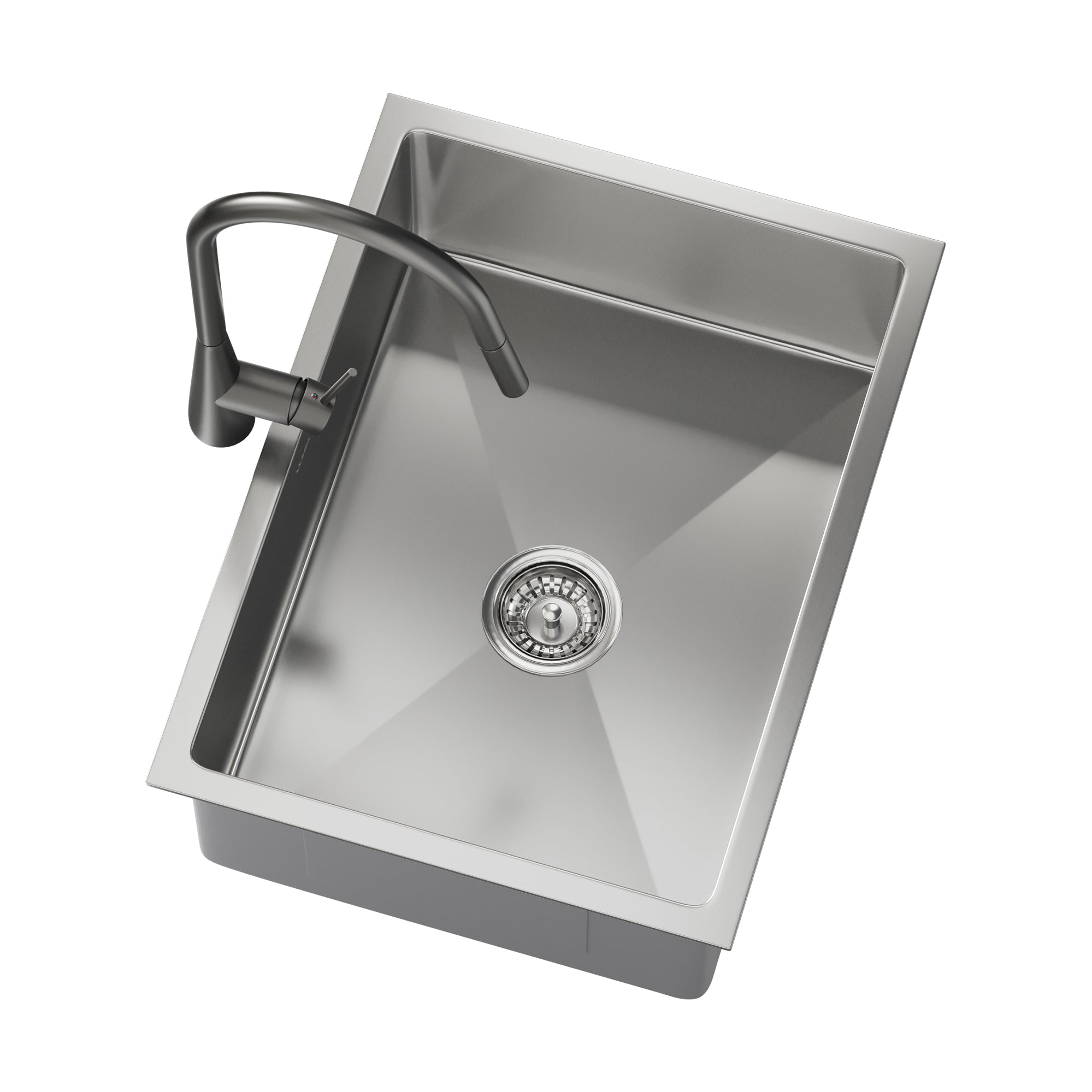 Welba Kitchen Sink 60X45CM With Pull Out Mixer Tap Stainless Steel Single Bowl - Sunyee
