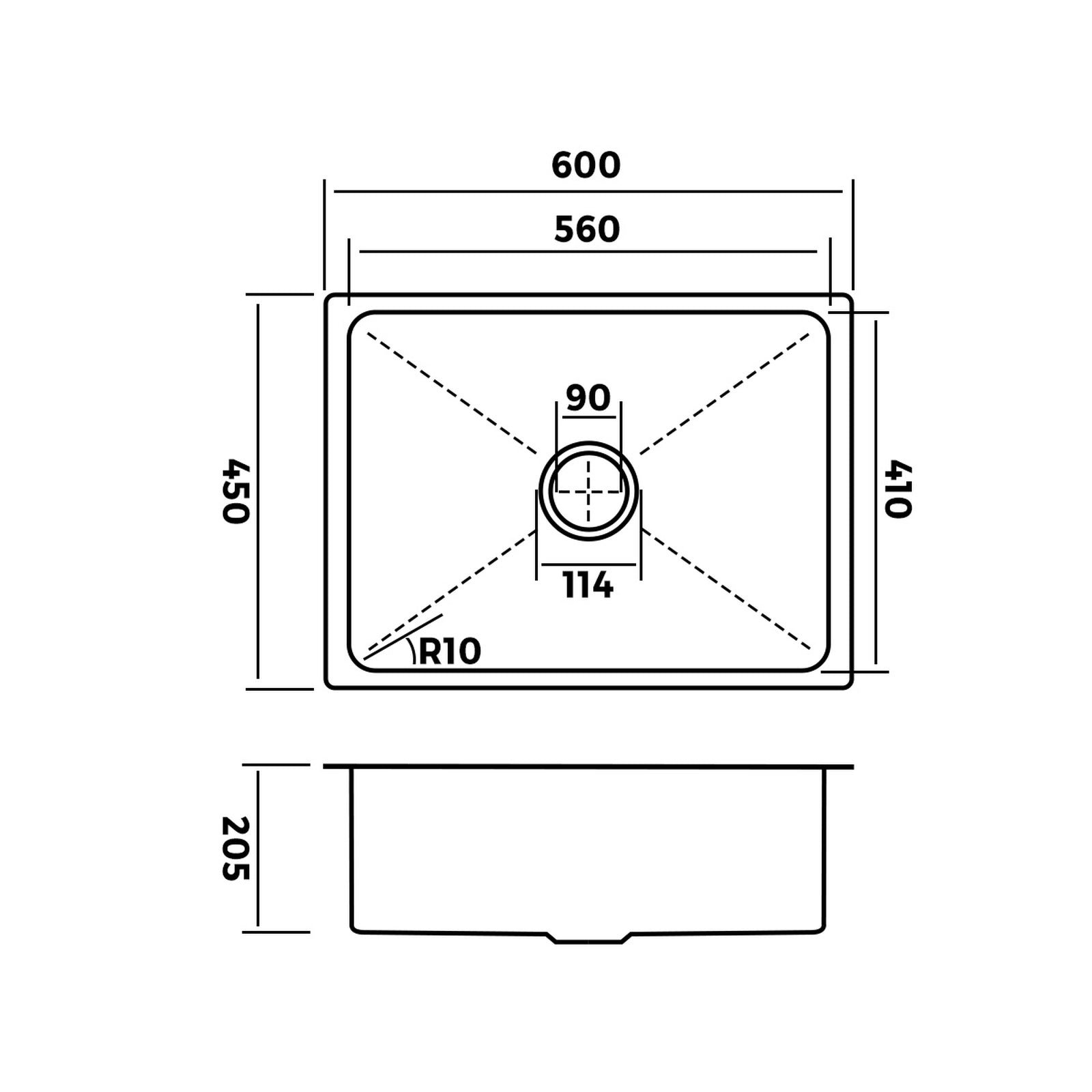 Welba Kitchen Sink 60X45CM With Pull Out Mixer Tap Stainless Steel Single Bowl - Sunyee