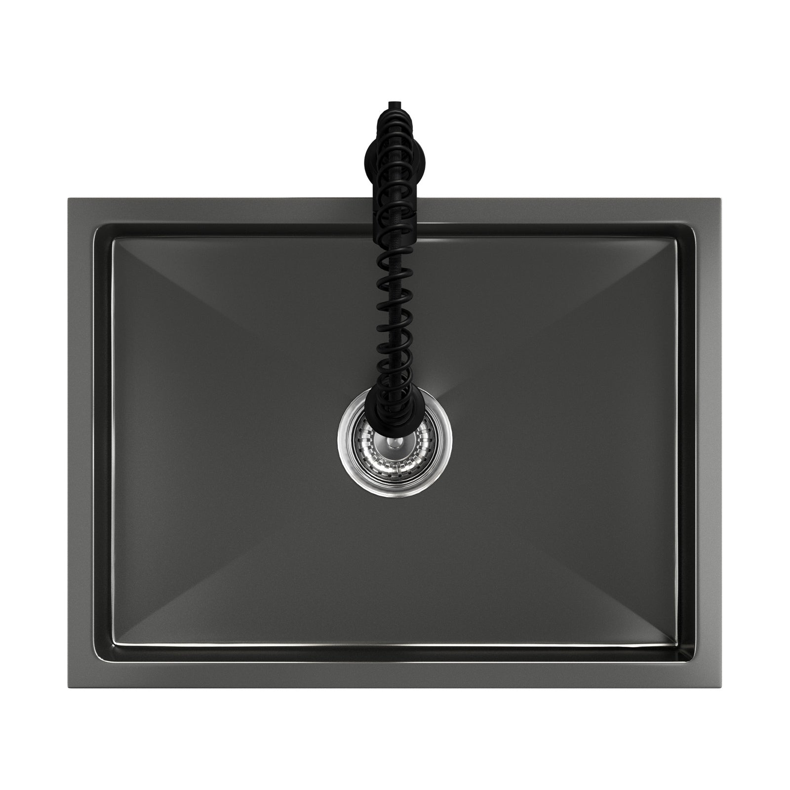 Welba Kitchen Sink 60X45CM With Pull Out Mixer Tap Stainless Steel Basin Black - Sunyee