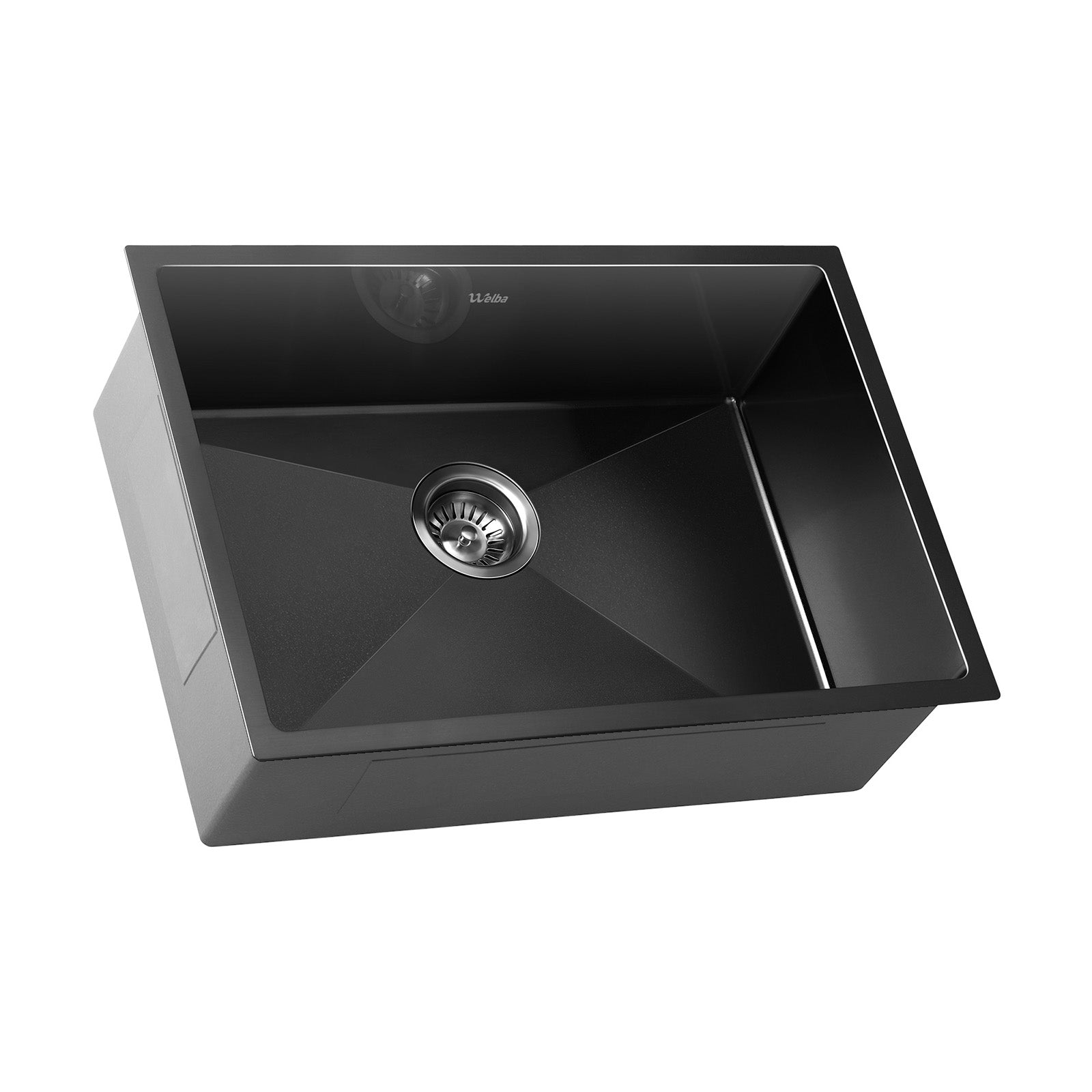 Welba Kitchen Sink Stainless Steel Basin Single Under/Top/Flush Mount 60X45CM - Sunyee