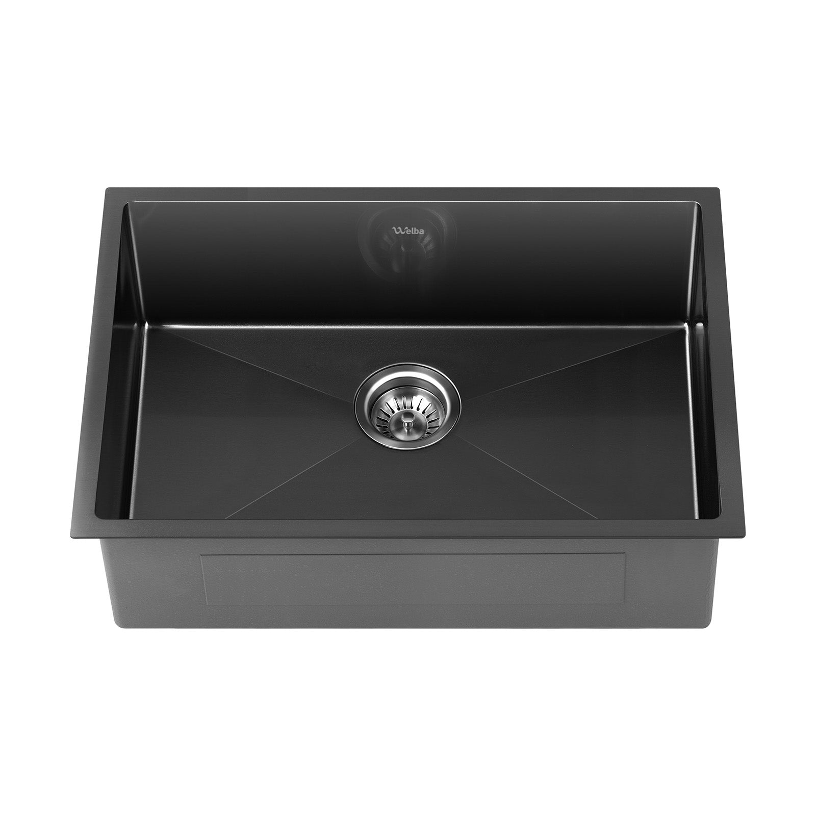 Welba Kitchen Sink Stainless Steel Basin Single Under/Top/Flush Mount 60X45CM - Sunyee