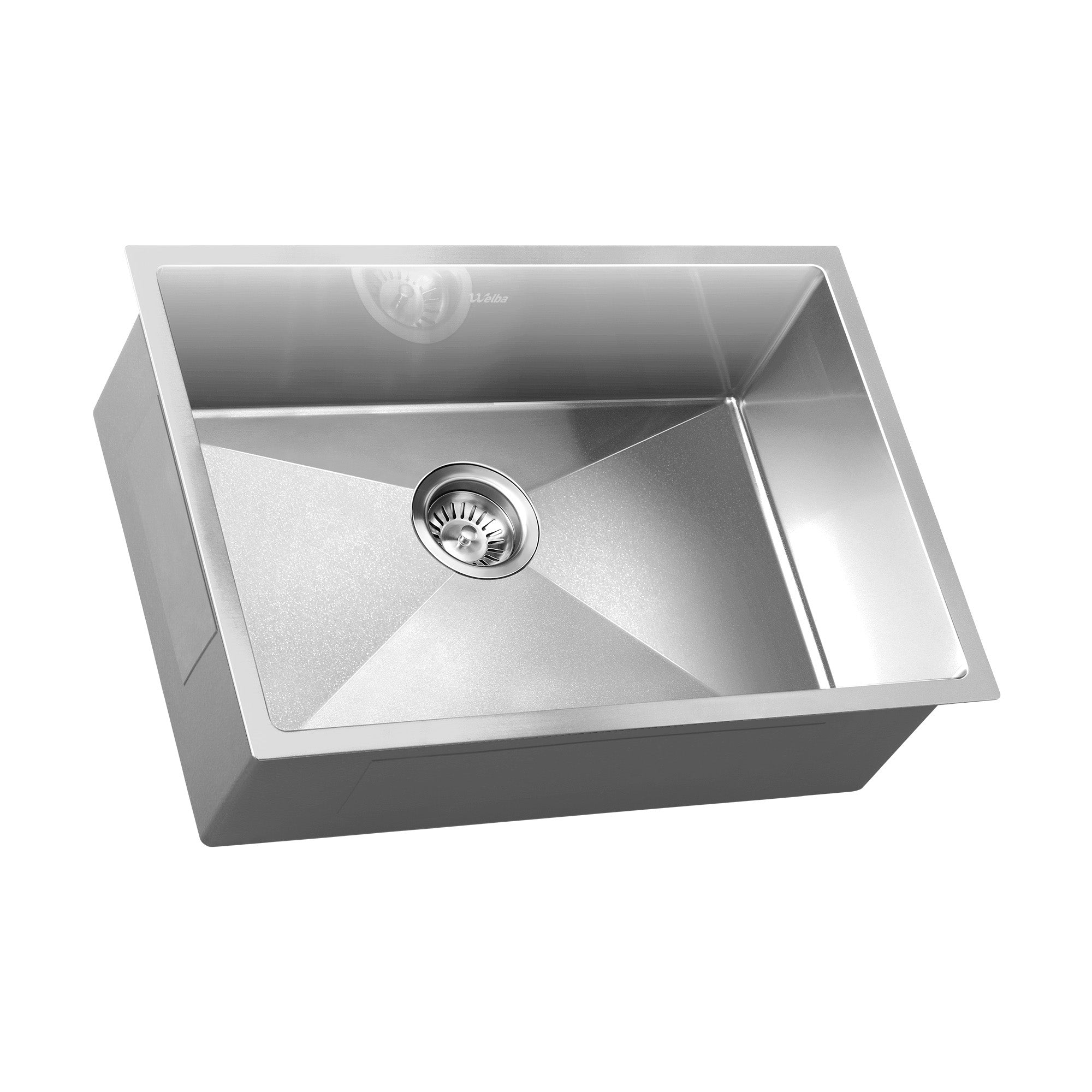 Welba Kitchen Sink 60X45CM Stainless Steel Single Bowl Basin With Waste Silver - Sunyee