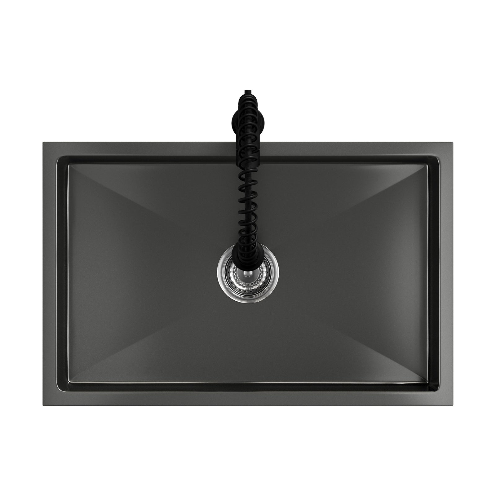 Welba Kitchen Sink 70X45CM With Pull Out Mixer Tap Stainless Steel Basin Black - Sunyee