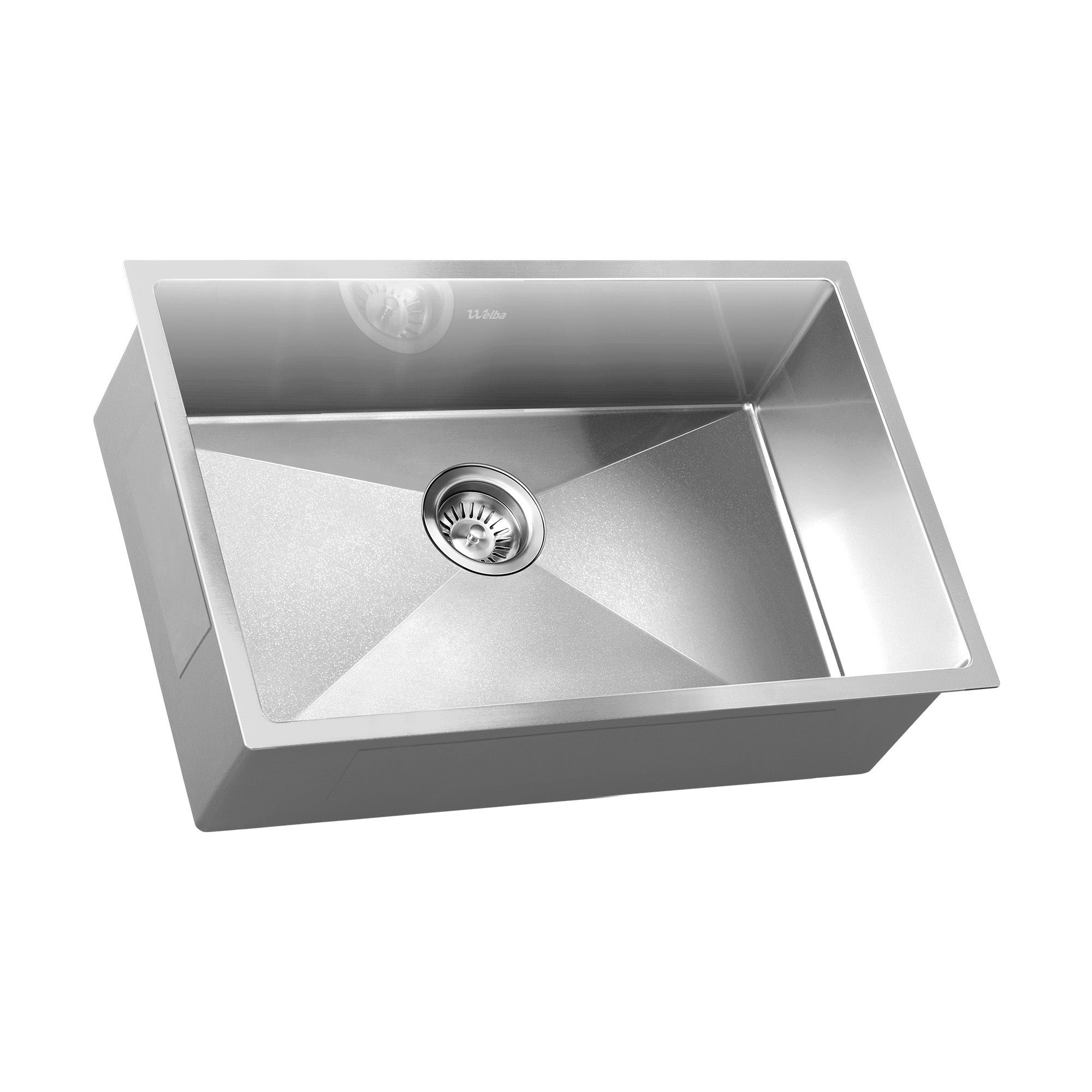 Welba Kitchen Sink 70X45CM Stainless Steel Single Bowl Basin With Waste Silver - Sunyee