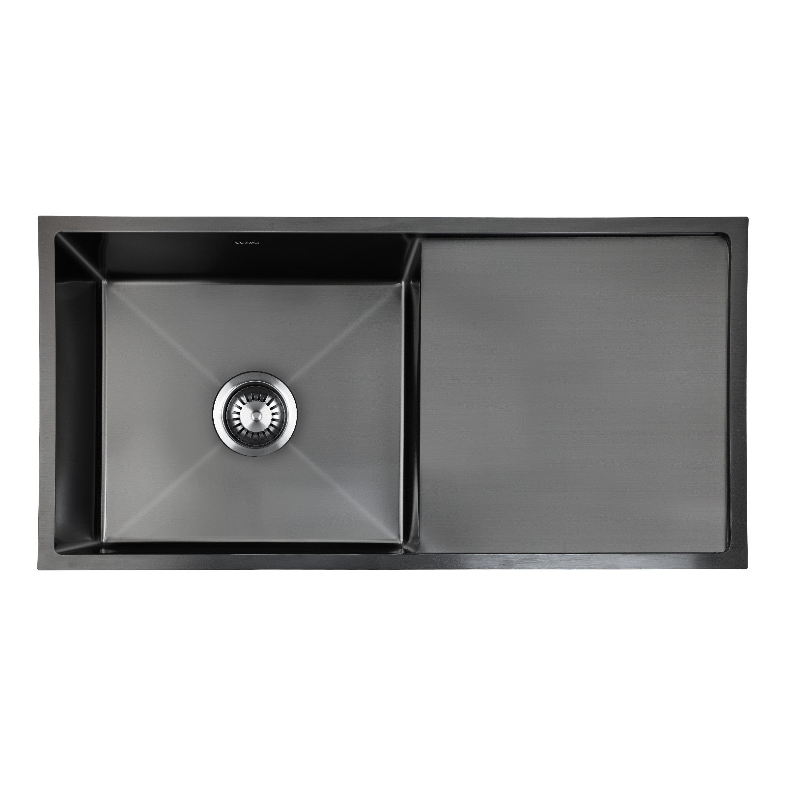 Welba Kitchen Sink 87X45CM Stainless Steel Single Bowl Basin With Waste Black - Sunyee