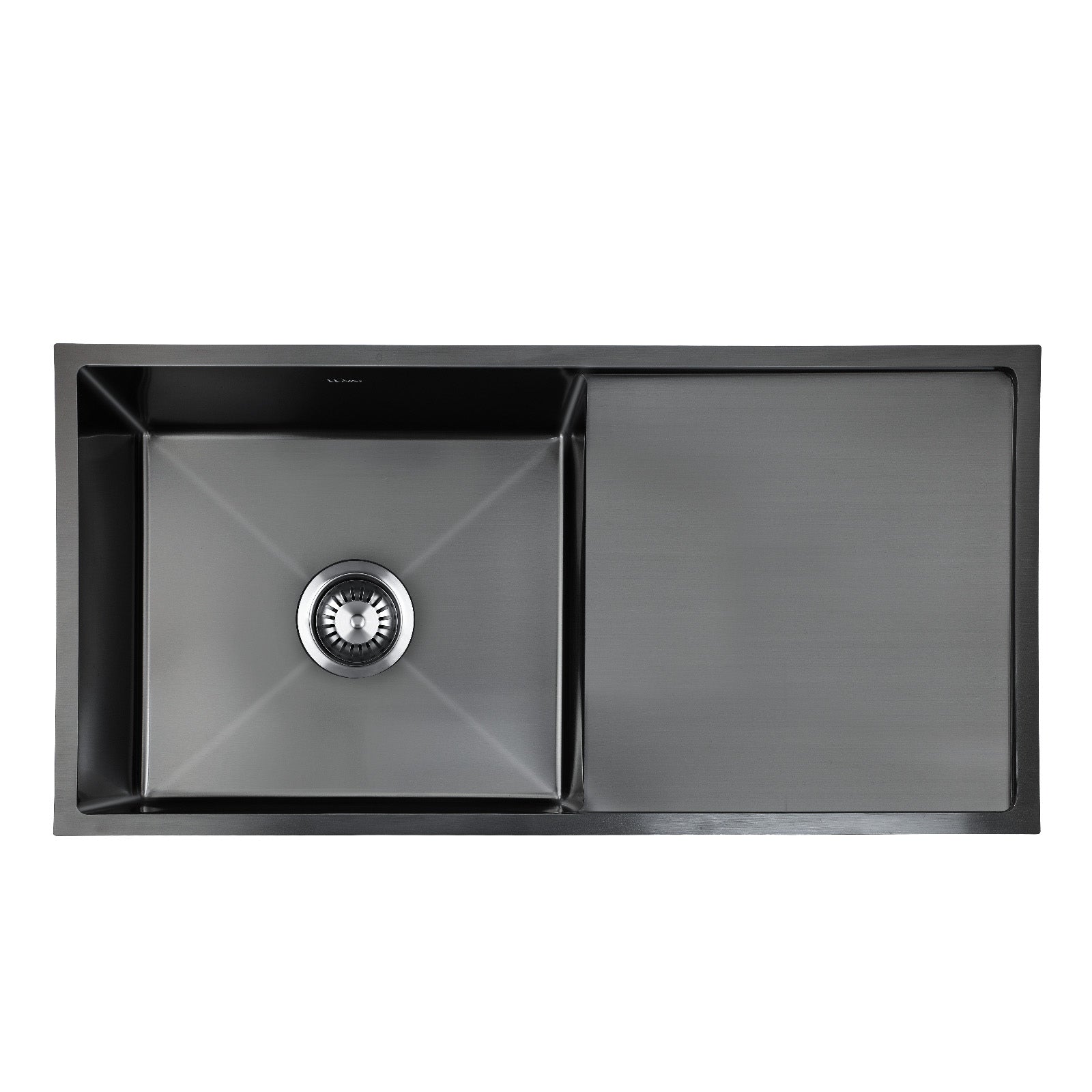 Welba Kitchen Sink 87X45CM Stainless Steel Single Bowl Basin With Waste Black - Sunyee