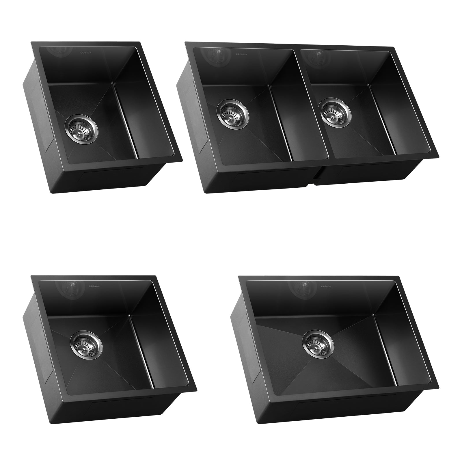 Welba Kitchen Sink Basin Stainless Steel Bathroom Laundry Single Double Bowl - Sunyee