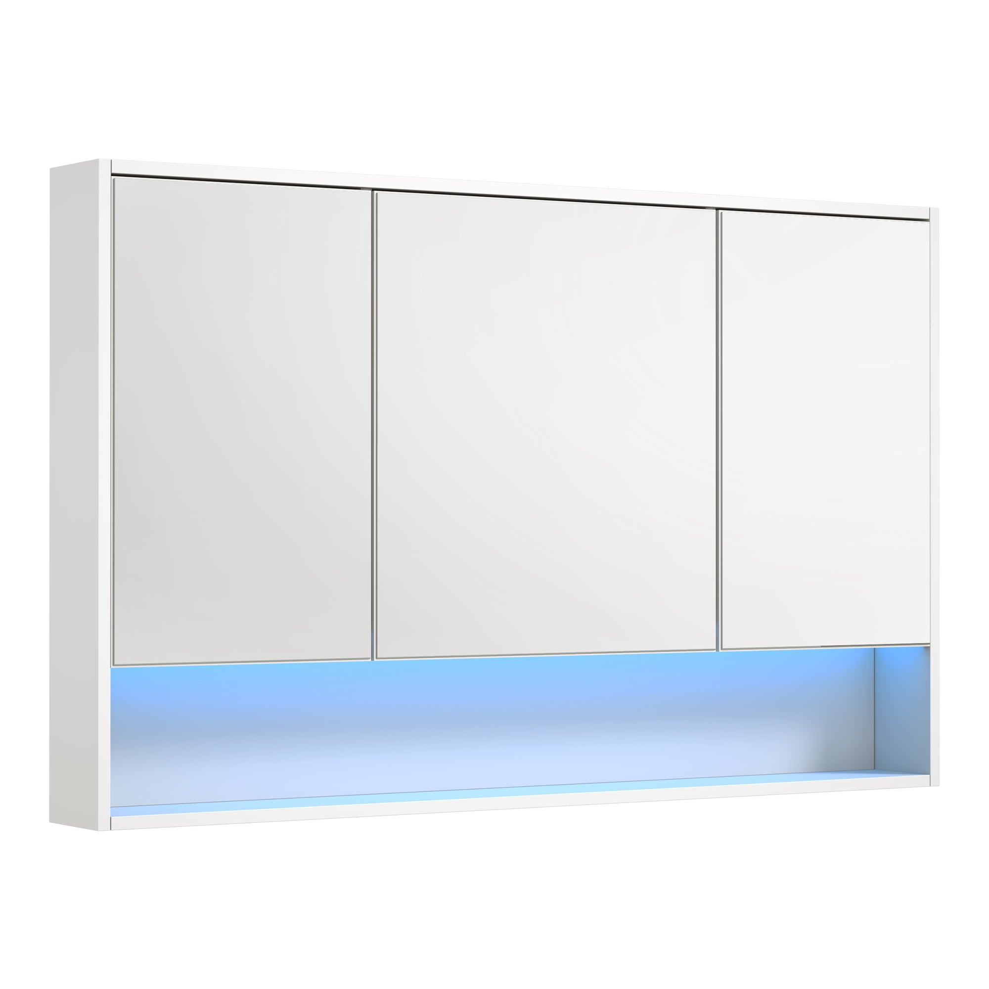 Welba Bathroom Mirror Cabinet LED Light Medicine Shaving Wall Storage 1200x750mm - Sunyee