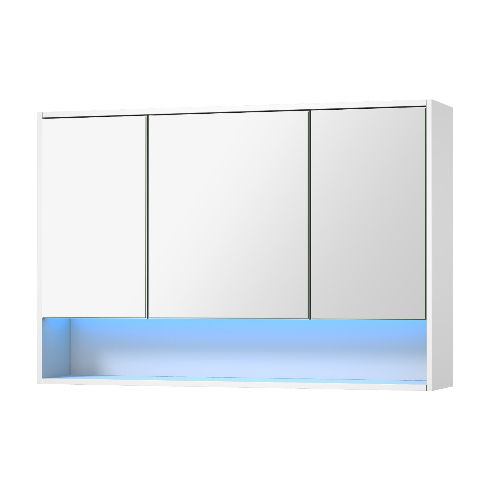 Welba Bathroom Mirror Cabinet LED Light Medicine Shaving Wall Storage 1200x750mm - Sunyee