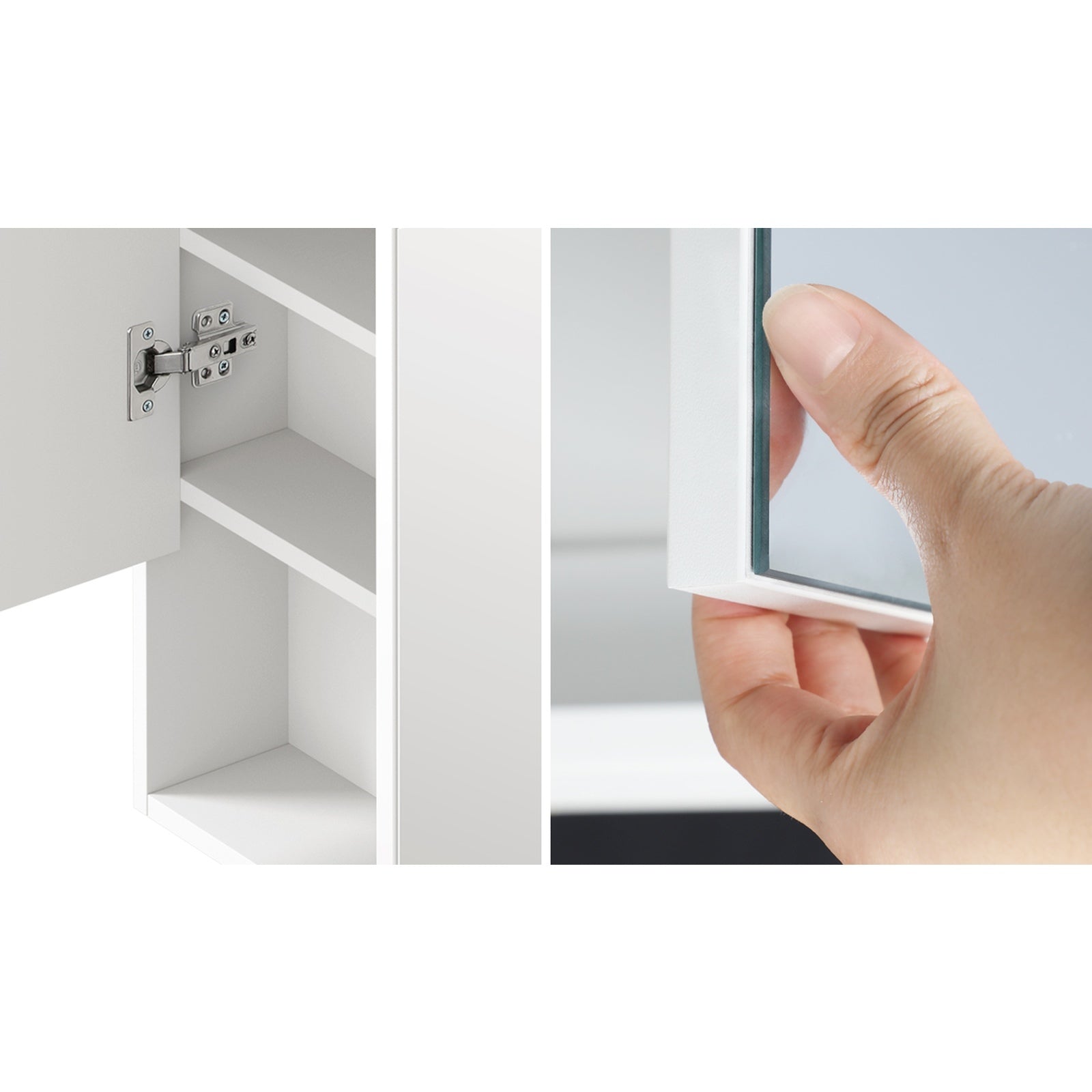 Welba Bathroom Mirror Cabinet LED Light Medicine Shaving Wall Storage 750x750mm - Sunyee