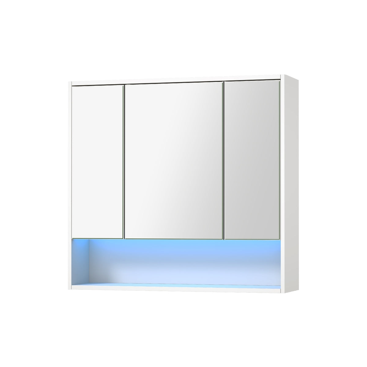 Welba Bathroom Mirror Cabinet LED Light Medicine Shaving Wall Storage 900x750mm - Sunyee