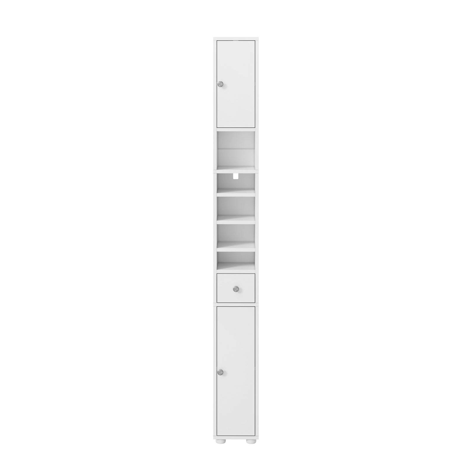 Oikiture Tall Bathroom Storage Cabinet Shelf Drawer Tallboy Cupboard White