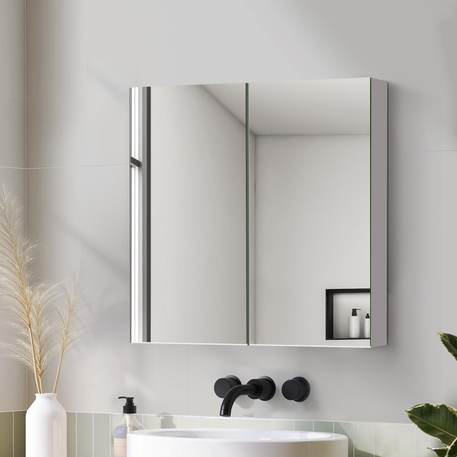 Welba Bathroom Mirror Cabinet Vanity Medicine Wall Storage 600/750/900/1200mm - Sunyee