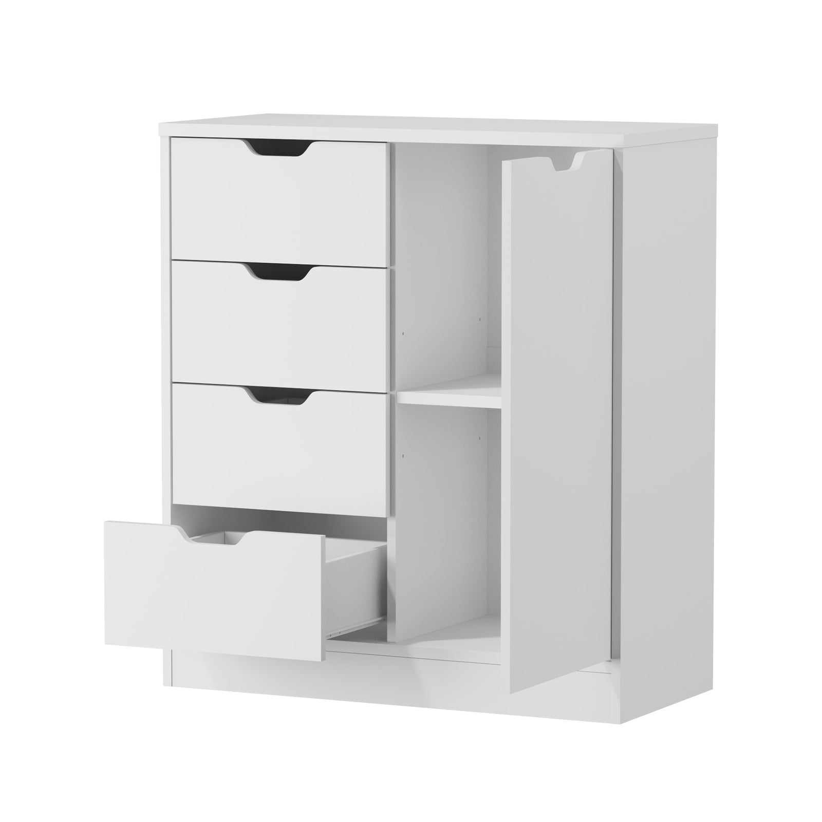 Oikiture Storage Cabinet Bathroom Buffet 4 Drawer Freestanding Cupboard