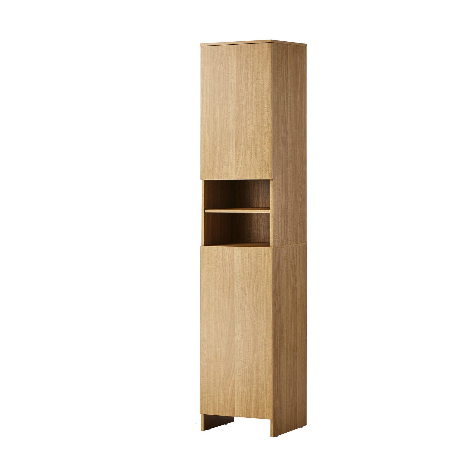 Oikiture Bathroom Cabinet Storage Laundry Tall Slim Floor Cupboard Natural - Sunyee