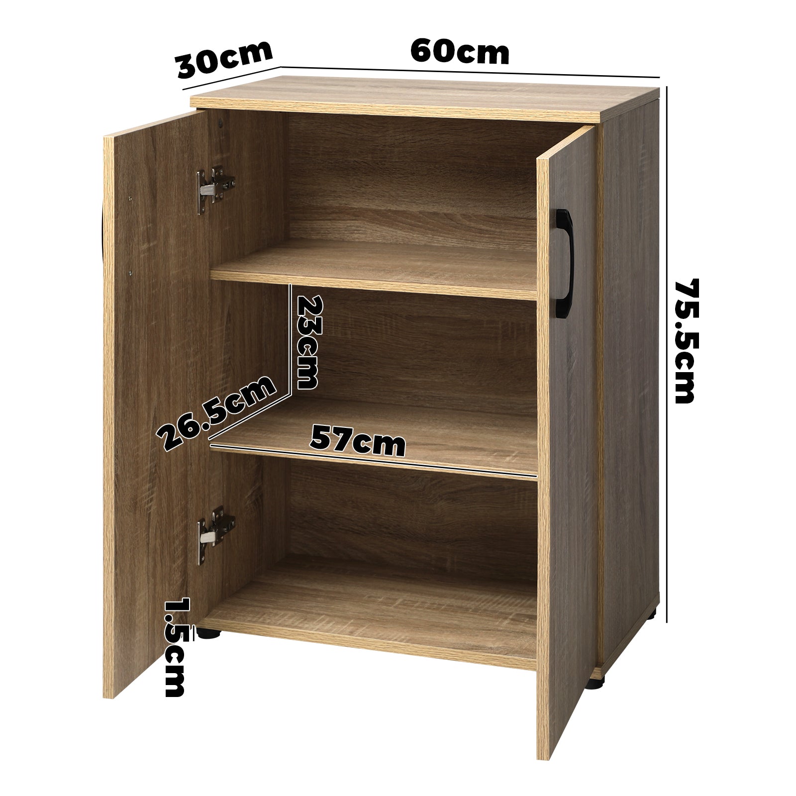 Oikiture Storage Cabinet Bathroom Cabinet Freestanding Cupboard Organiser Wooden - Sunyee