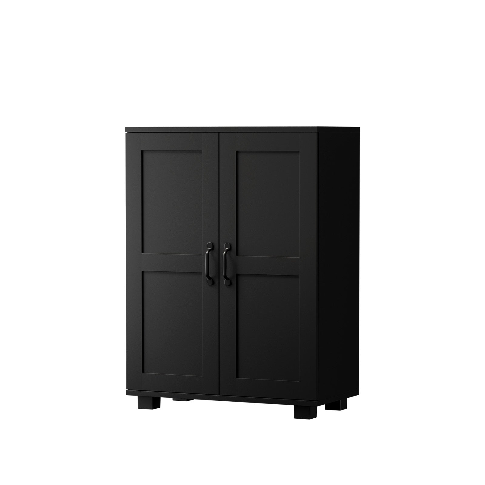 Oikiture Storage Cabinet Bathroom Buffet Sideboard 2 Door Cupboard Black - Sunyee