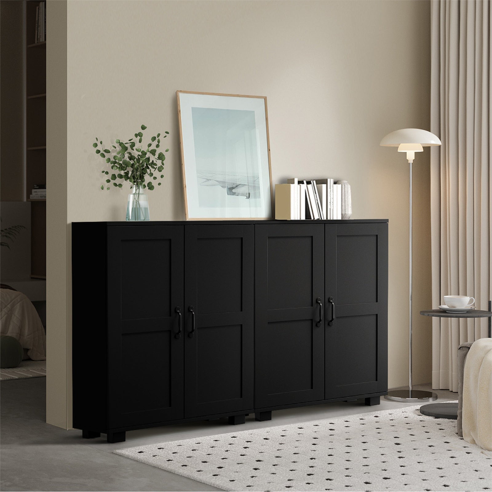 Oikiture Storage Cabinet Bathroom Buffet Sideboard 2 Door Cupboard - Sunyee